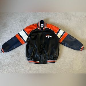 Faux Leather G3 Apparel Denver Bronco Jacket. Size XL.